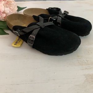 Birkenstock Tatami Black Suede Clog Size 38 NEW